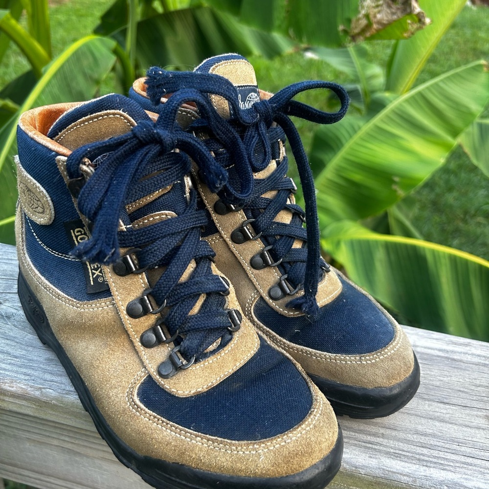 Vasque Skywalk Boots Womens Leather Denim Lace Up Hiking Boots 7534m S 7 Italy
